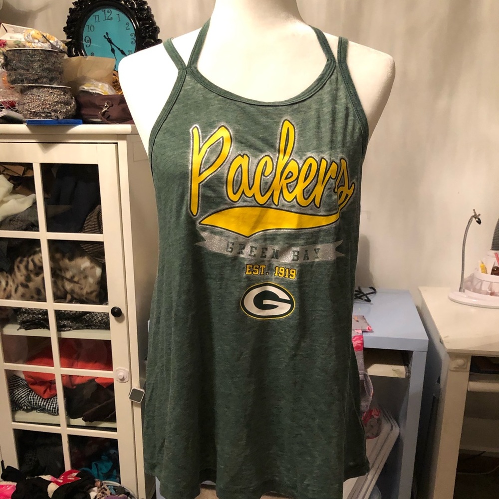 Green Bay Packers tank top with straps detail.  NWT!